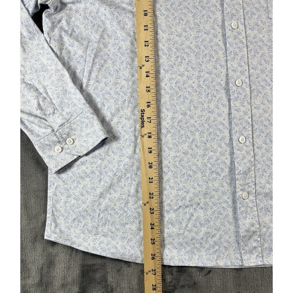 Johnston Murphy XC Flex Shirt XL Blue Long Sleeve Flip Cuff Button Up Stretch - Picture 6 of 6